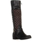 Botas femininas Helenn CC35 com zíper e cano médio, pretas/marrons, tamanho 8 M