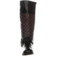 Botas femininas Helenn CC35 com zíper e cano médio, pretas/marrons, tamanho 8 M