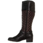 Botas femininas Helenn CC35 com zíper e cano médio, pretas/marrons, tamanho 8 M