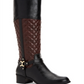 Botas femininas Helenn CC35 com zíper e cano médio, pretas/marrons, tamanho 8 M