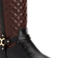 Botas femininas Helenn CC35 com zíper e cano médio, pretas/marrons, tamanho 8 M