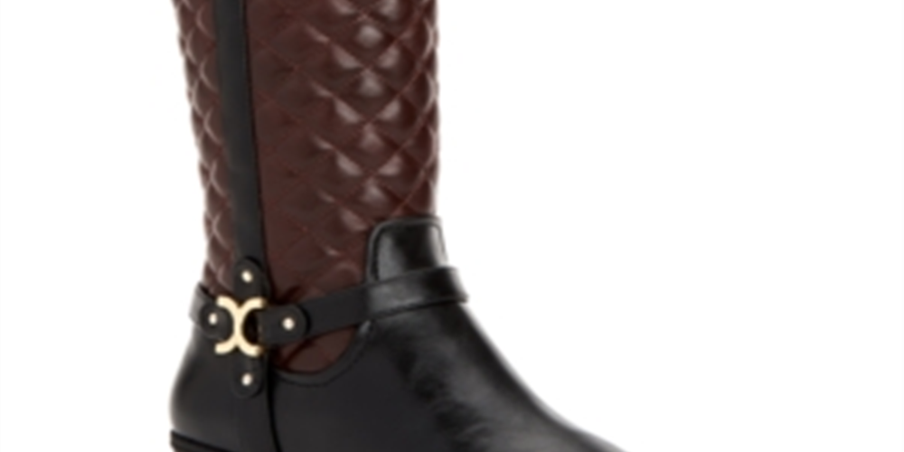 Botas femininas Helenn CC35 com zíper e cano médio, pretas/marrons, tamanho 8 M