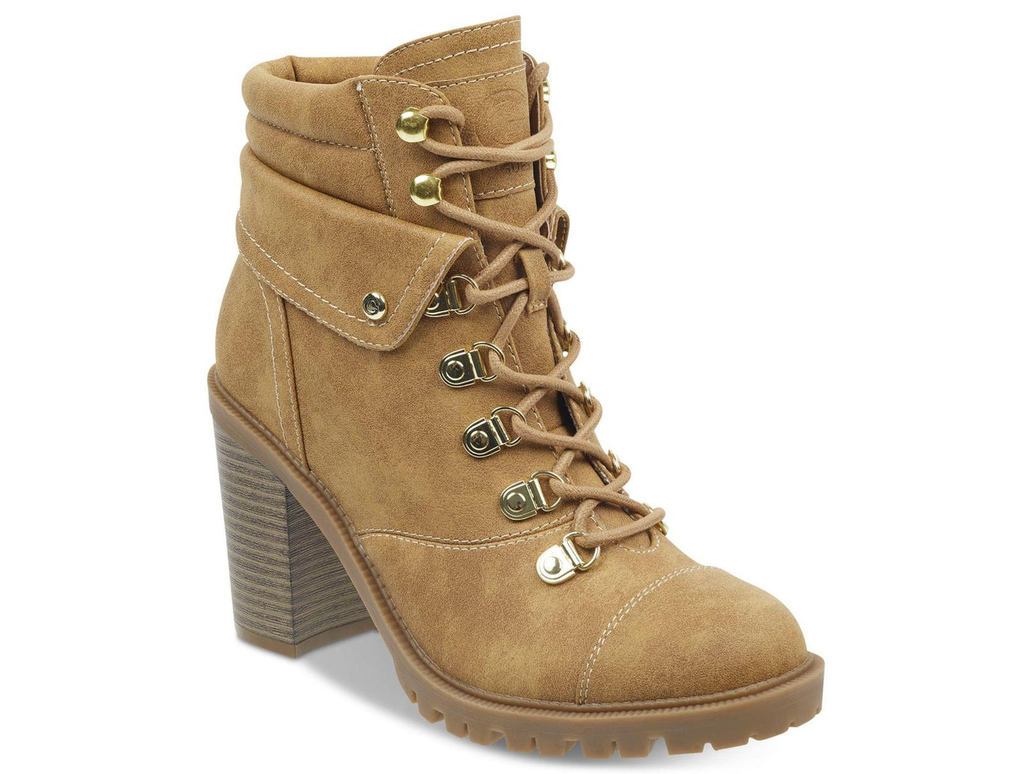 Botas femininas G by Guess Jollyn bico redondo na altura do tornozelo, marrom, tamanho 5 M