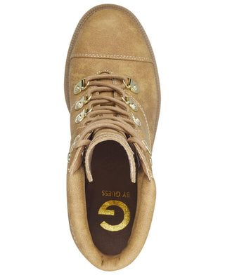 Botas femininas G by Guess Jollyn bico redondo na altura do tornozelo, marrom, tamanho 5 M