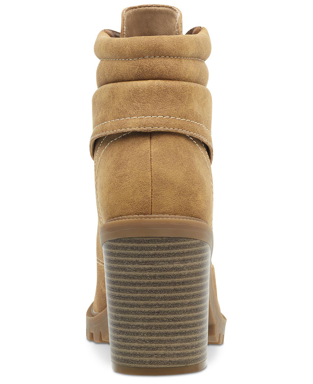 Botas femininas G by Guess Jollyn bico redondo na altura do tornozelo, marrom, tamanho 5 M