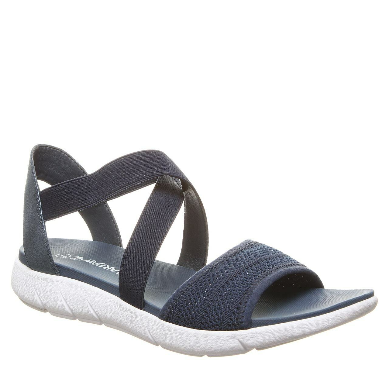 Sandálias femininas Bearpaw, azul marinho, sandália Rae feminina, tamanho 6