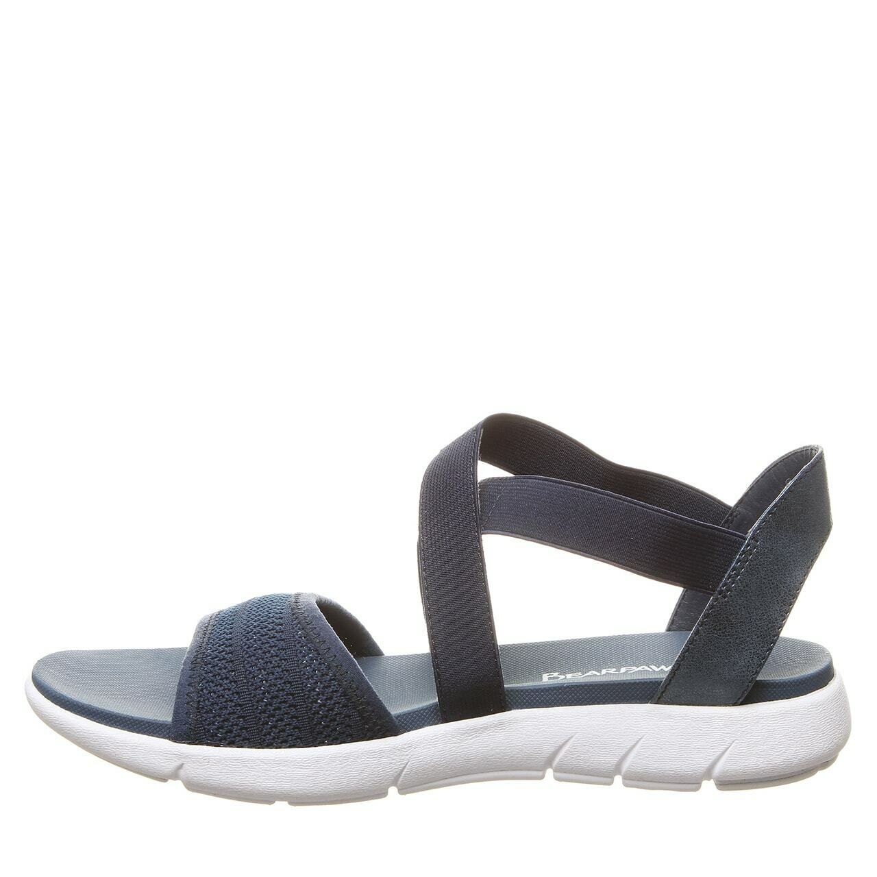 Sandálias femininas Bearpaw, azul marinho, sandália Rae feminina, tamanho 6