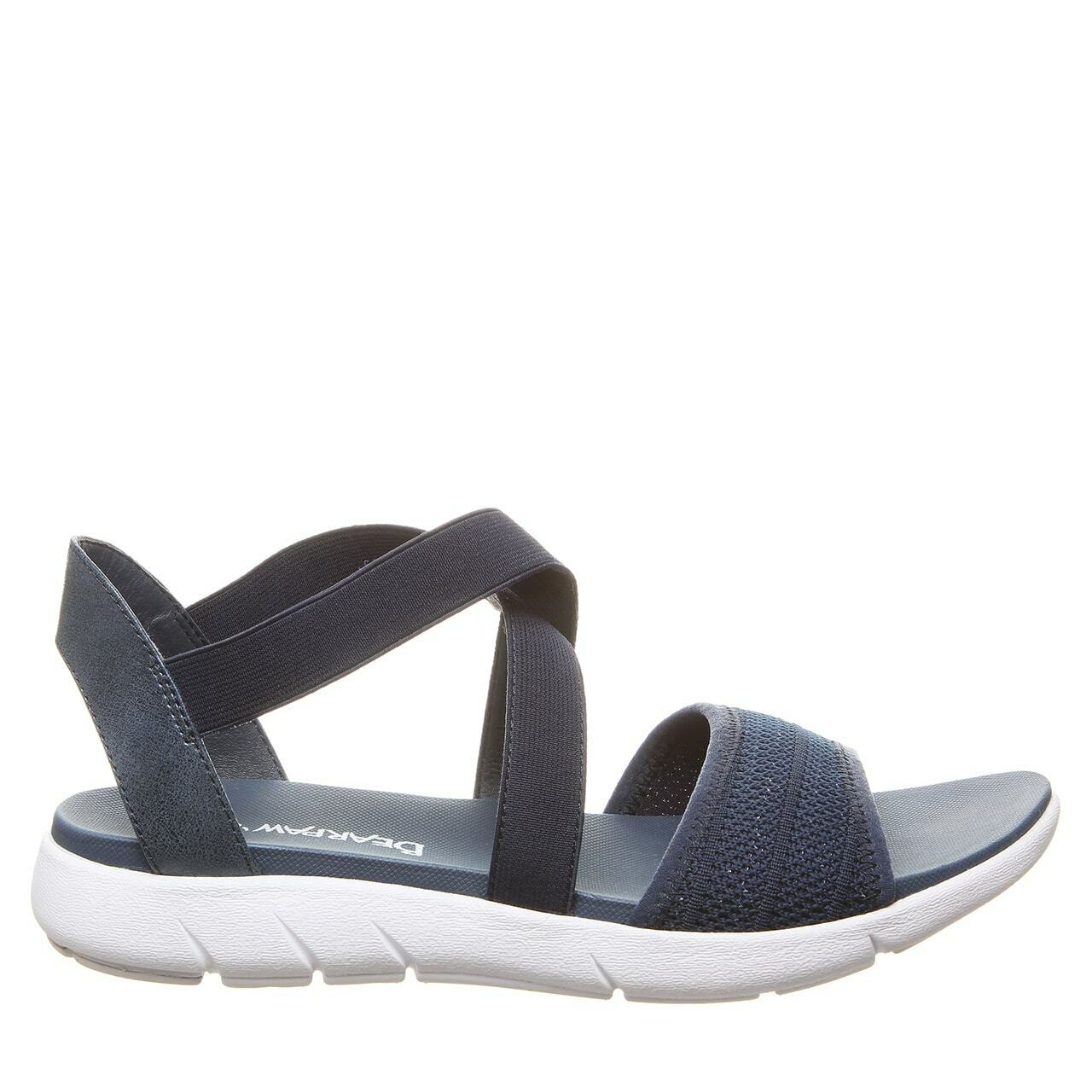 Sandálias femininas Bearpaw, azul marinho, sandália Rae feminina, tamanho 6