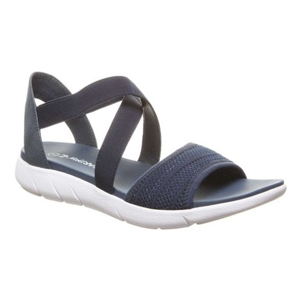 Sandálias femininas Bearpaw, azul marinho, sandália Rae feminina, tamanho 6