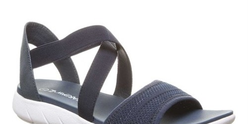 Sandálias femininas Bearpaw, azul marinho, sandália Rae feminina, tamanho 6