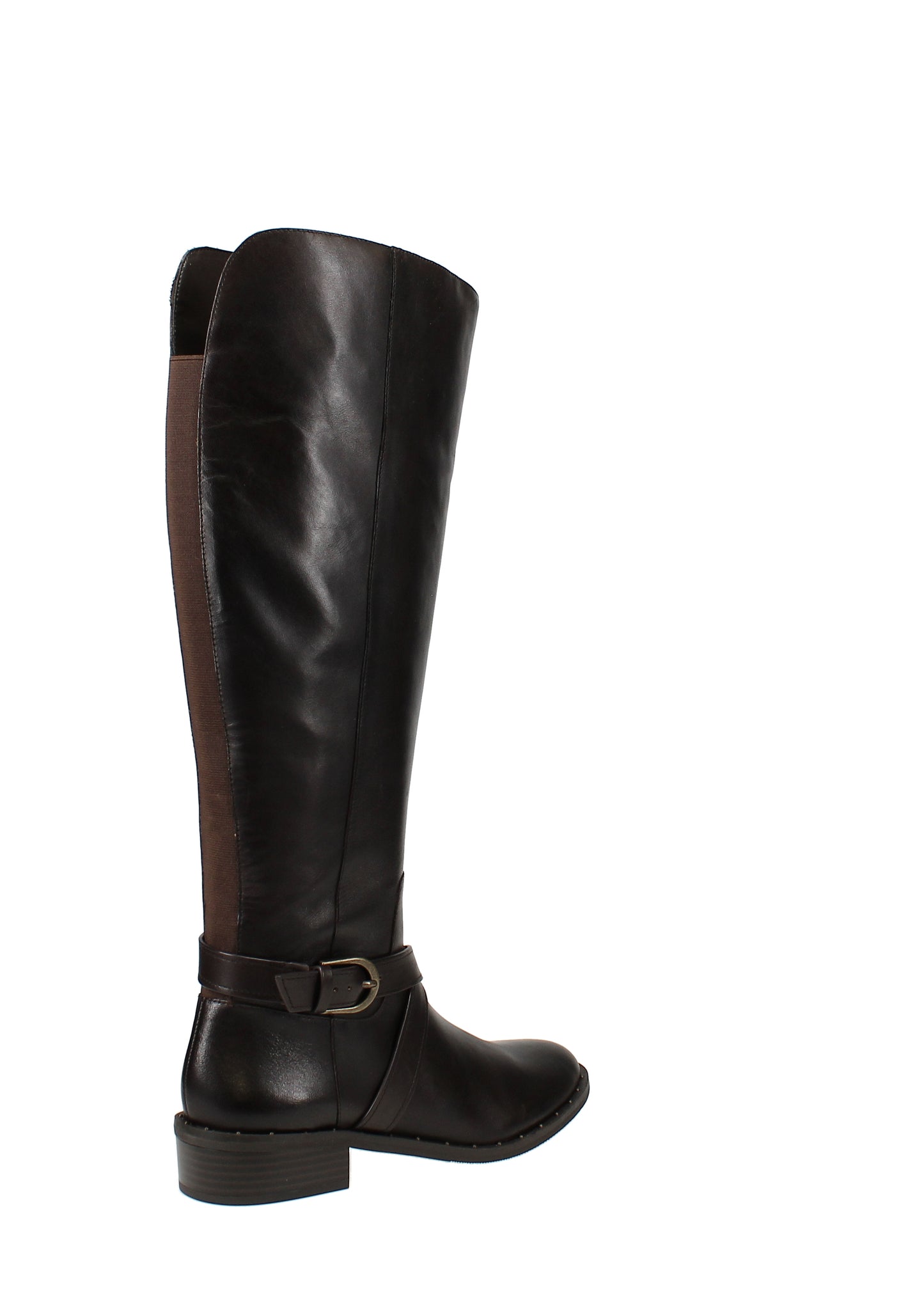 Bota Fadora Feminina de Couro com Bico Redondo, Inc International Concepts, Preta