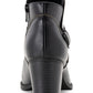 American Rag Botas femininas pretas com fivela almofadada e detalhe Milly, bico redondo, salto bloco e zíper, 9,5 m