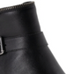 American Rag Botas femininas pretas com fivela almofadada e detalhe Milly, bico redondo, salto bloco e zíper, 9,5 m