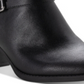 American Rag Botas femininas pretas com fivela almofadada e detalhe Milly, bico redondo, salto bloco e zíper, 9,5 m