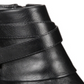 Thalia Sodi Botas femininas pretas com acolchoamento, fivela confortável, zíper e bico redondo, salto bloco, 11 m