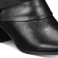 Thalia Sodi Botas femininas pretas com acolchoamento, fivela confortável, zíper e bico redondo, salto bloco, 11 m