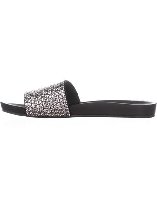 Sandálias femininas Steve Madden Dazzle com detalhes, pretas, tamanho 7 M
