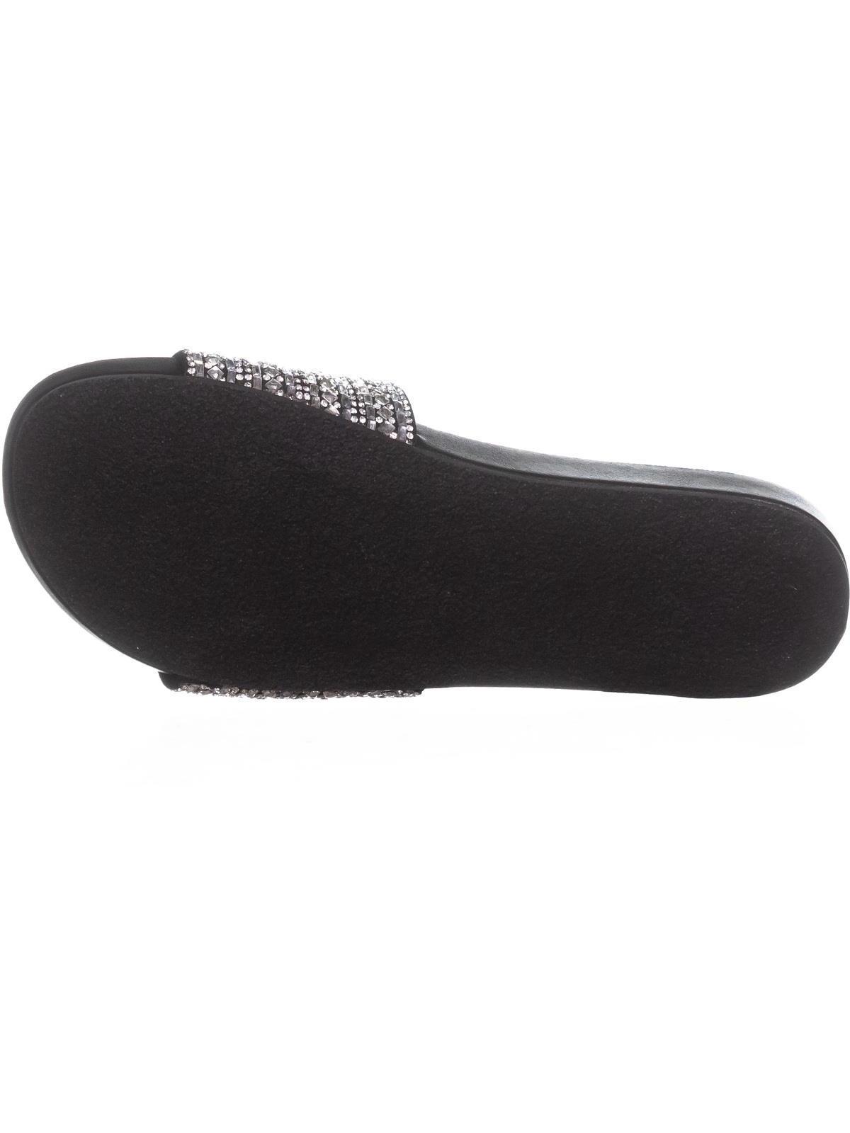 Sandálias femininas Steve Madden Dazzle com detalhes, pretas, tamanho 7 M