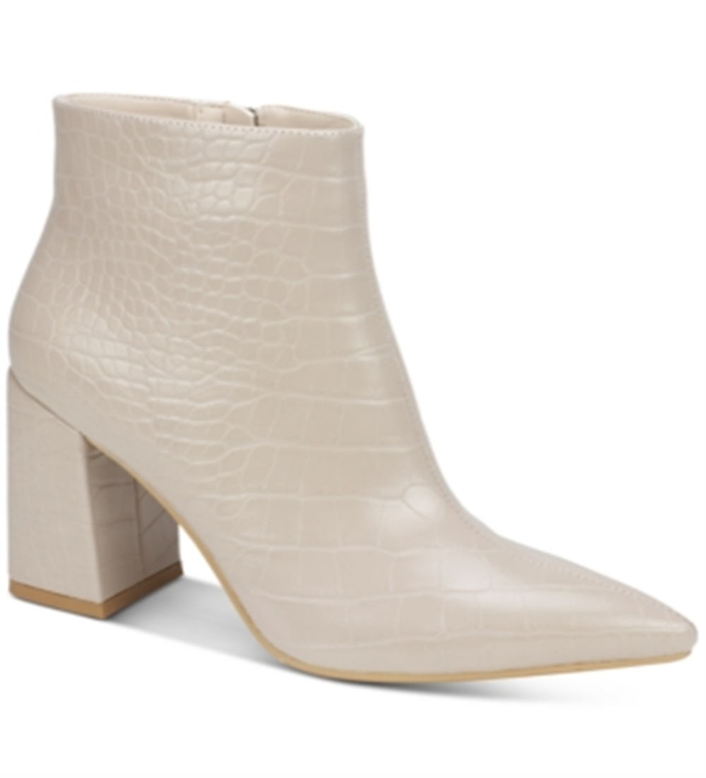 Seven Dials Felicia Botas Femininas de Salto Bloco, Brancas, Tamanho 8 M