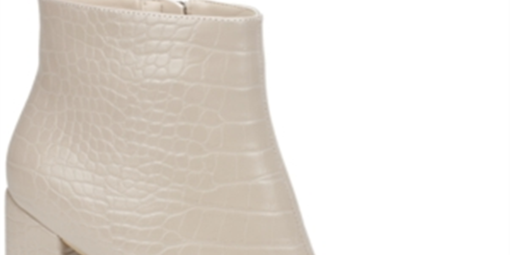 Seven Dials Felicia Botas Femininas de Salto Bloco, Brancas, Tamanho 8 M