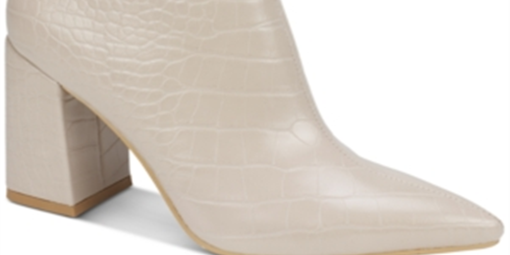 Seven Dials Felicia Botas Femininas de Salto Bloco, Brancas, Tamanho 8 M