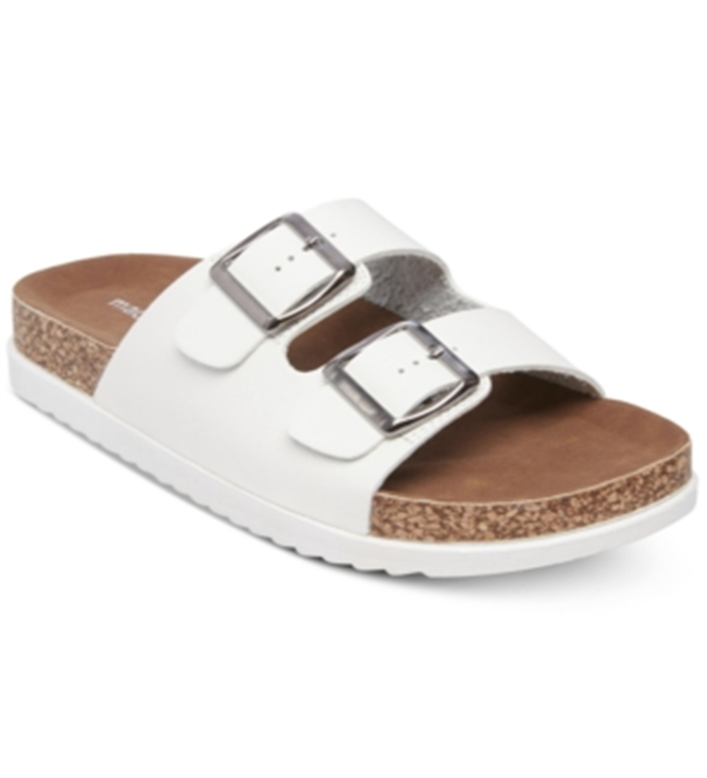 Sandálias femininas Madden Girl Goldiie com palmilha branca, tamanho 6,5 M