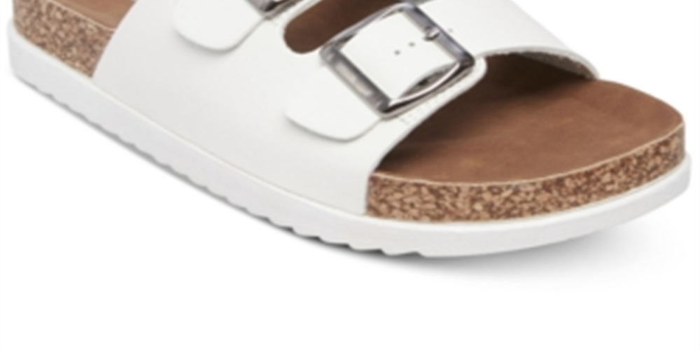 Sandálias femininas Madden Girl Goldiie com palmilha branca, tamanho 6,5 M