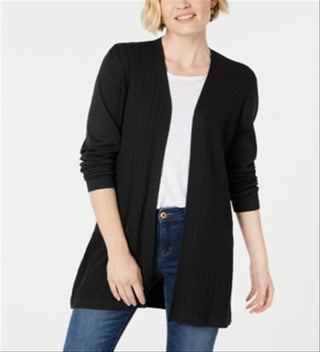 Karen Scott Cardigan Feminino Frente Aberta Preto Tamanho XXG