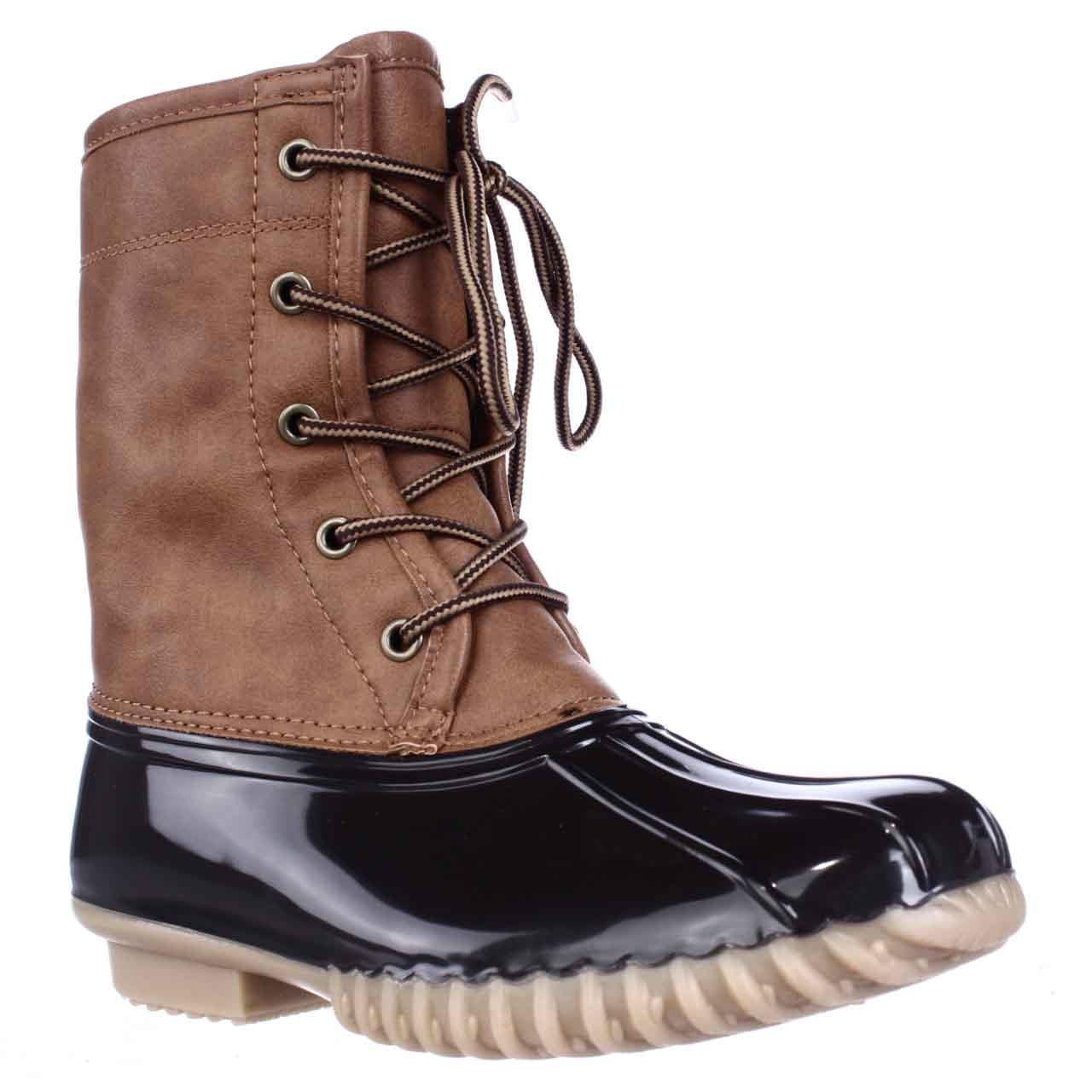 Botas femininas originais Duck Boot Arianna com forro de flanela marrom, tamanho 7,5