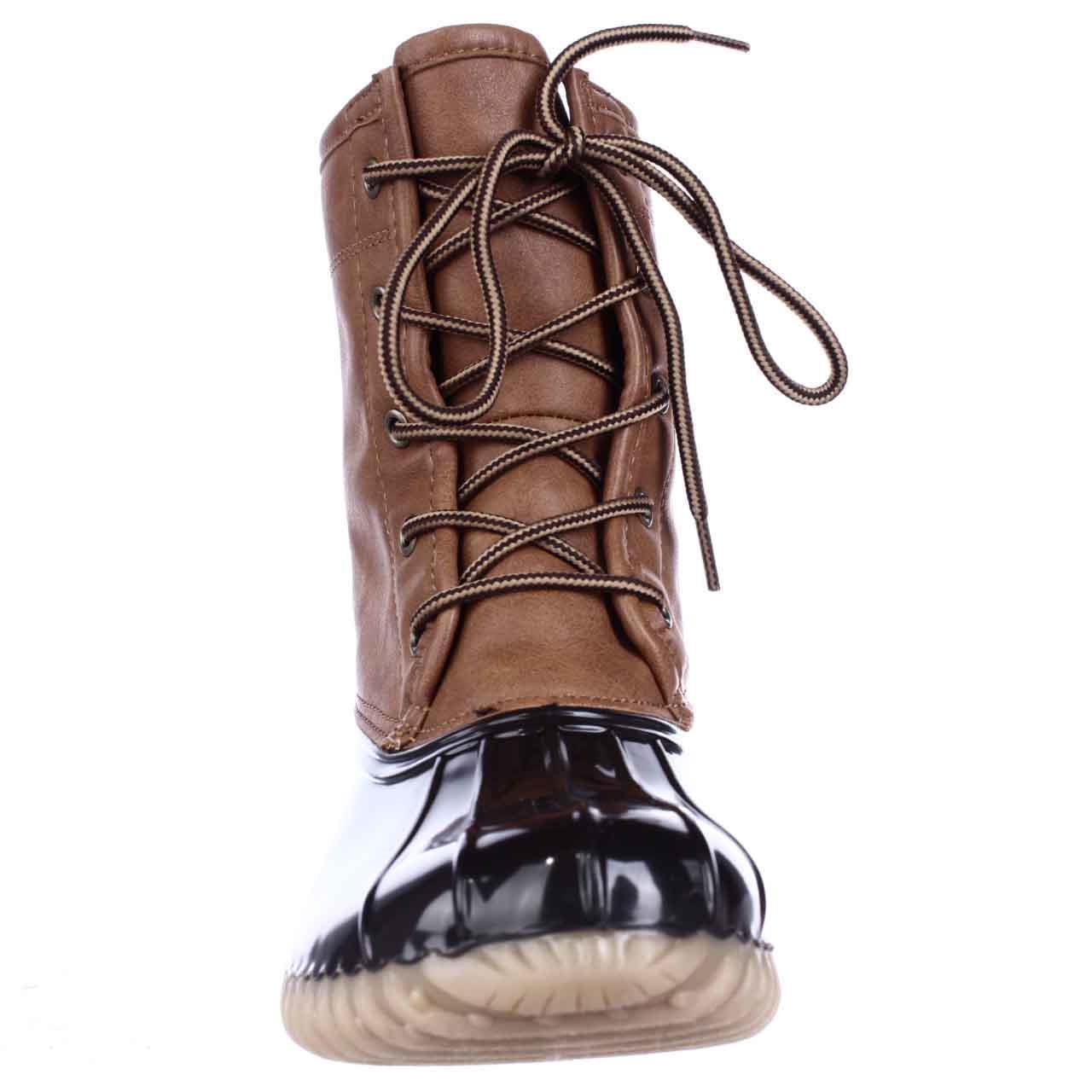 Botas femininas originais Duck Boot Arianna com forro de flanela marrom, tamanho 7,5