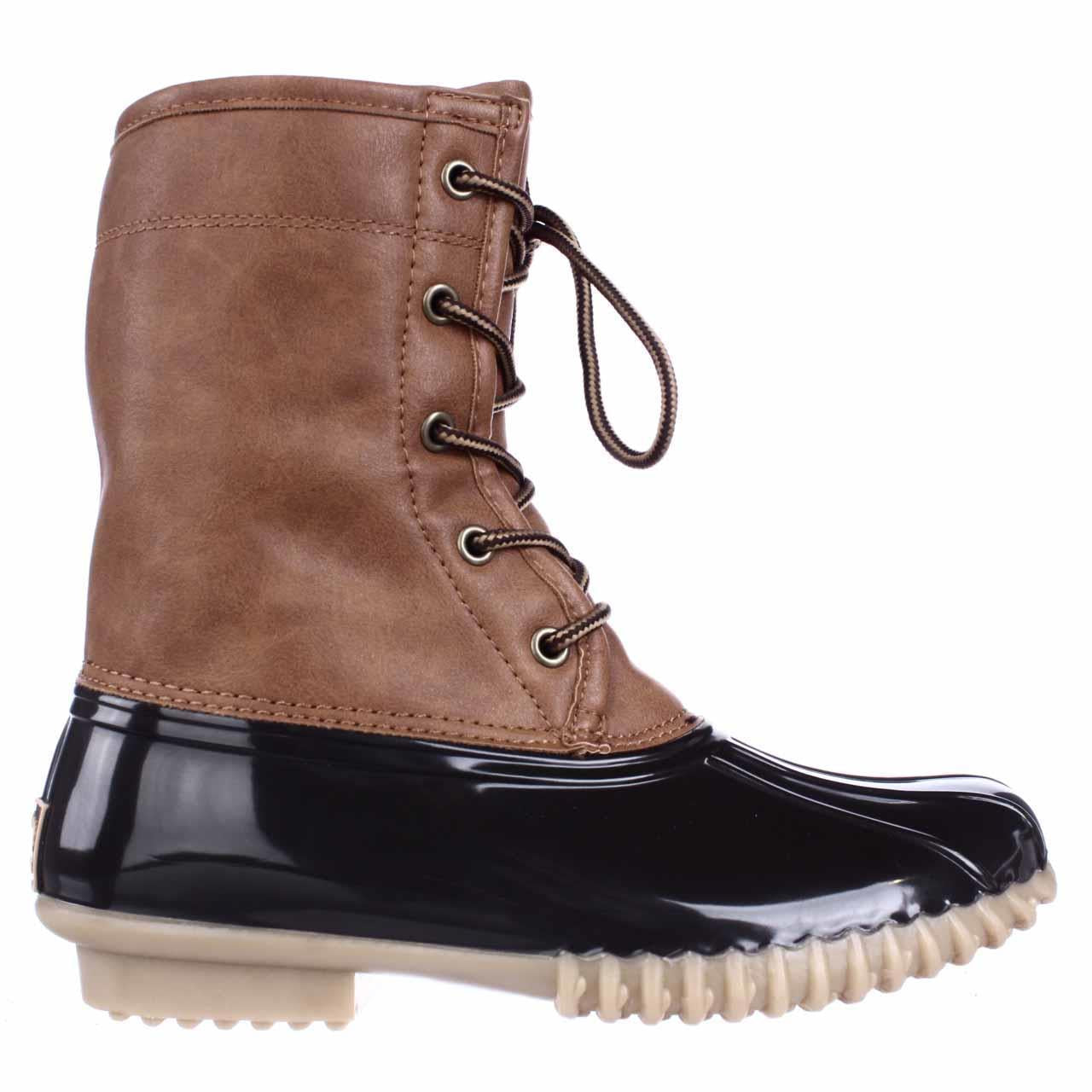 Botas femininas originais Duck Boot Arianna com forro de flanela marrom, tamanho 7,5