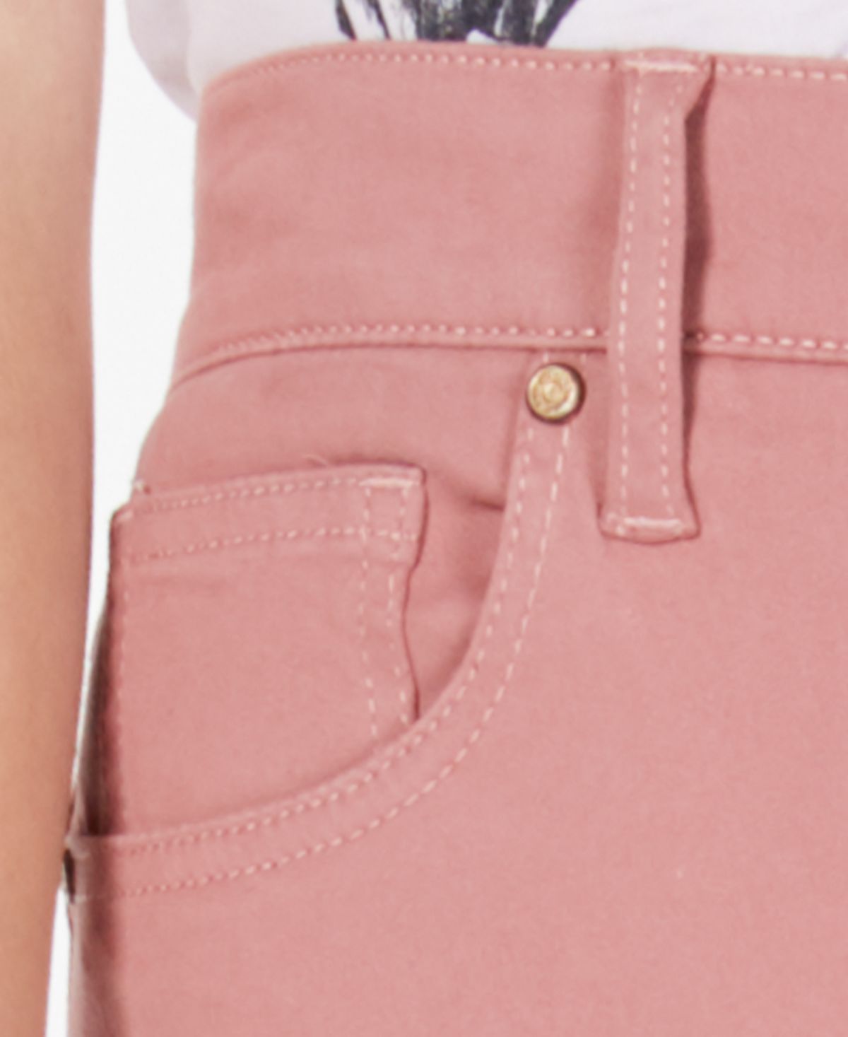 Calça jeans skinny de cintura alta infantil rosa da Celebrity, tamanho 15, marrom