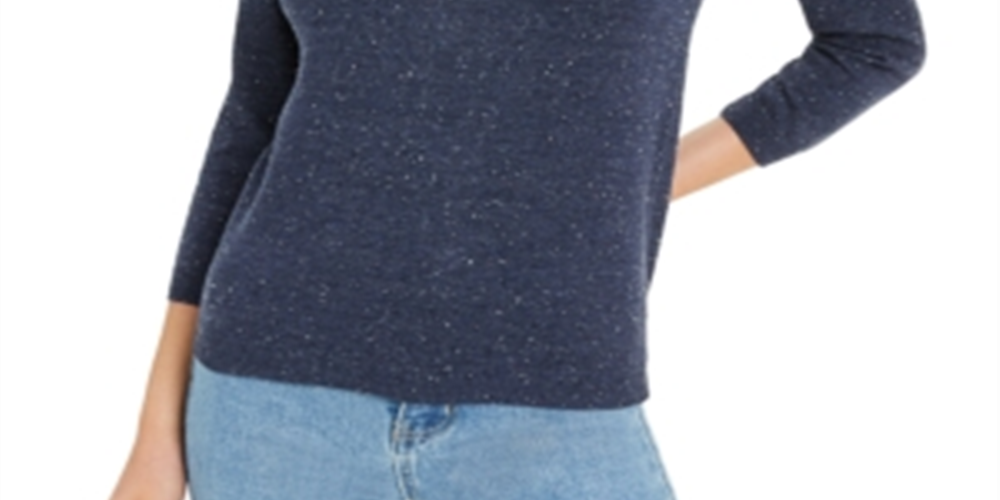 Suéter feminino salpicado Maison Jules azul tamanho X-S