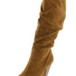 Botas sociais femininas Zigi Soho Saysana de camurça sintética, marrom, tamanho 8,5 M