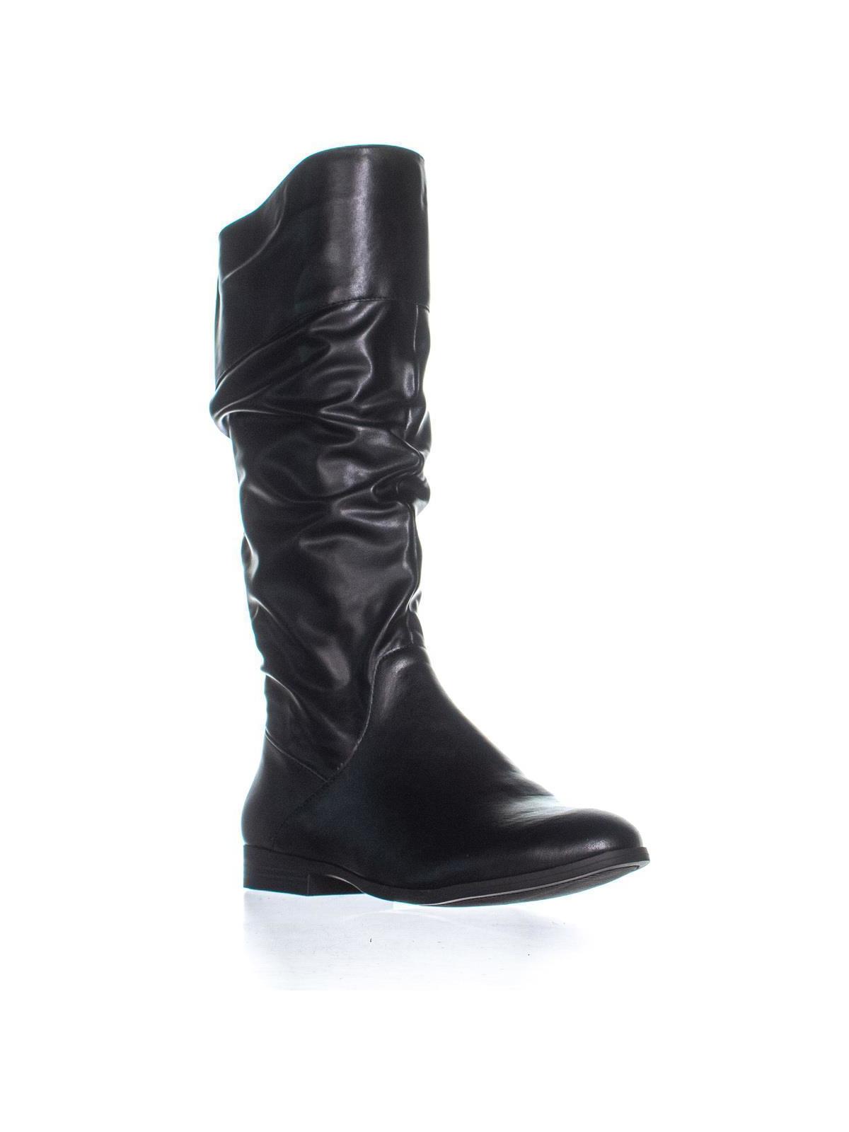 Botas femininas Style &amp; Co Kelimae Scrunched, pretas, tamanho 5 M