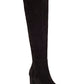 Botas sociais femininas de couro com zíper e salto bloco da INC International Concepts, pretas, tamanho 8