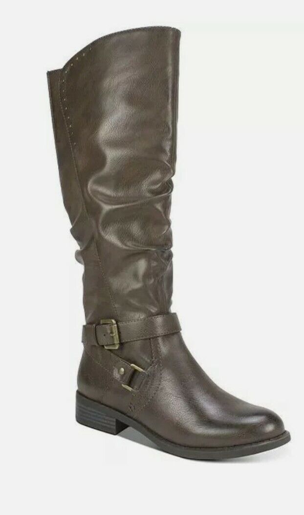 Bota feminina Liona Tall Knee High White Mountain, marrom, polida, PU liso, 9,5 M, marrom