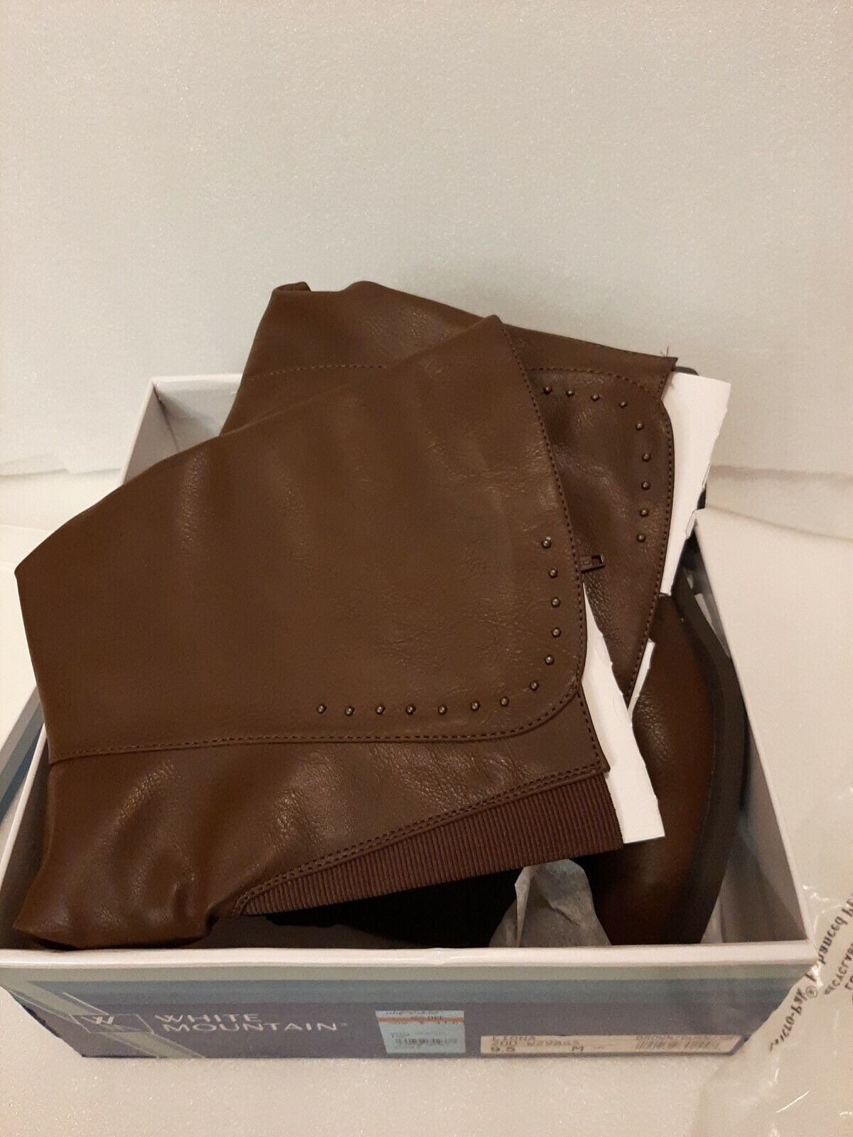 Bota feminina Liona Tall Knee High White Mountain, marrom, polida, PU liso, 9,5 M, marrom