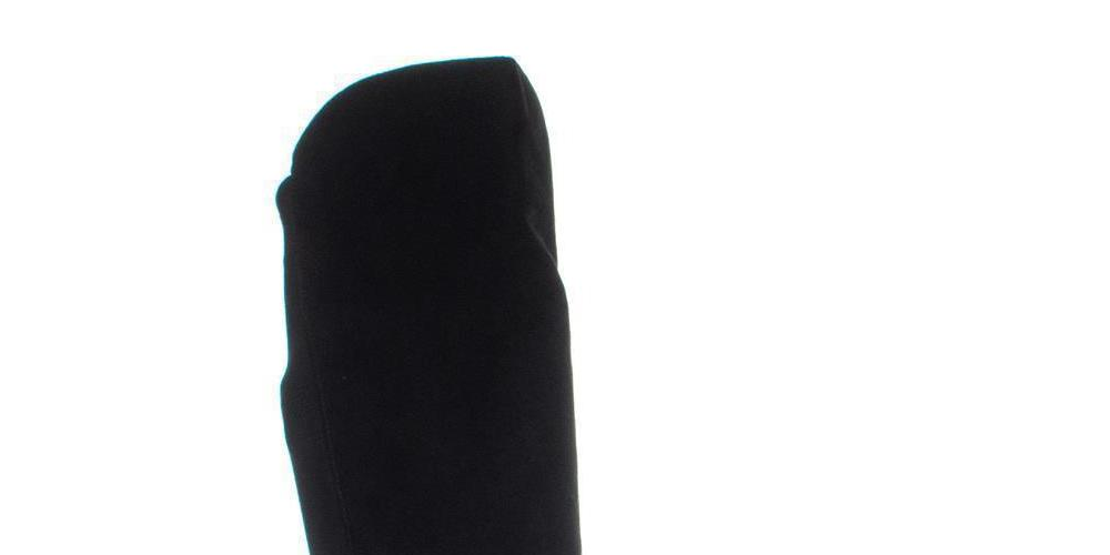 Botas femininas Hayley pretas com acolchoamento e salto bloco, bico redondo, tamanho 6 M