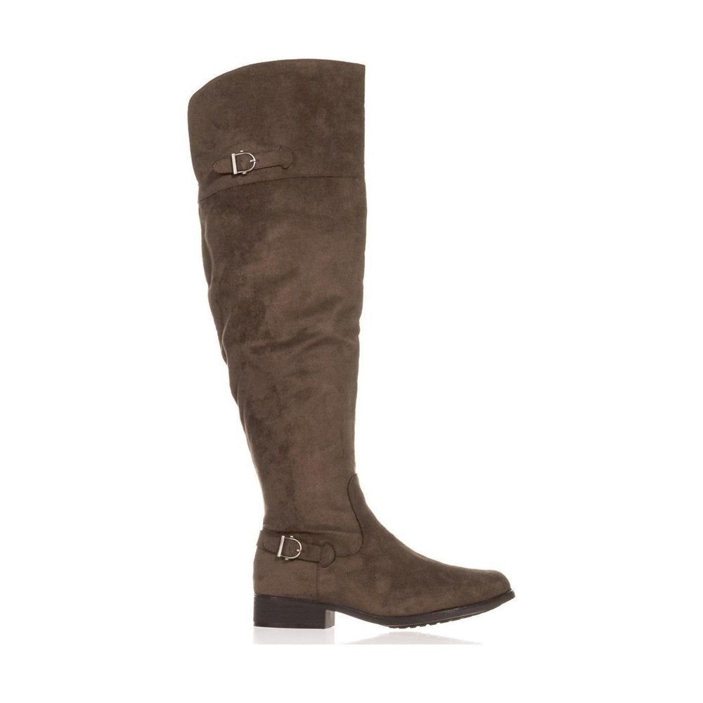 Botas femininas American Rag Adarra com bico fechado acima do joelho, tamanho 11 M, marrom