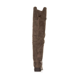 Botas femininas American Rag Adarra com bico fechado acima do joelho, tamanho 11 M, marrom