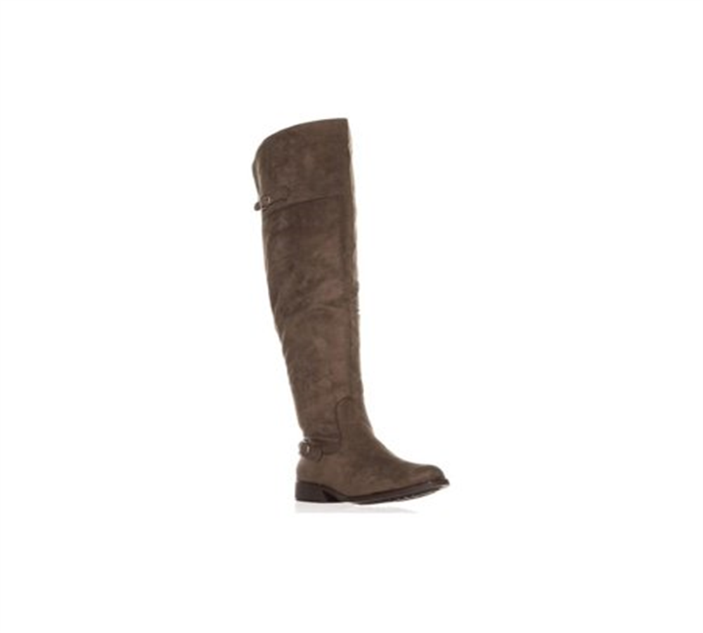 Botas femininas American Rag Adarra com bico fechado acima do joelho, tamanho 11 M, marrom