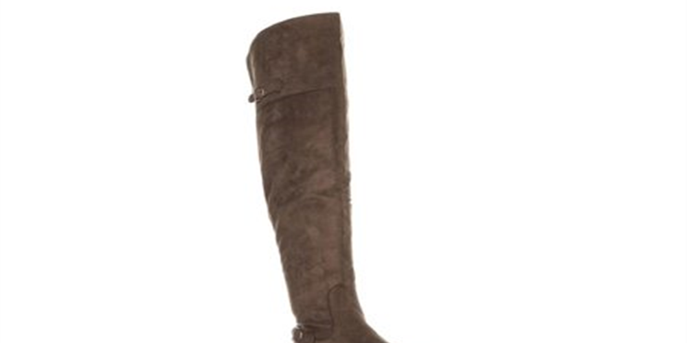 Botas femininas American Rag Adarra com bico fechado acima do joelho, tamanho 11 M, marrom