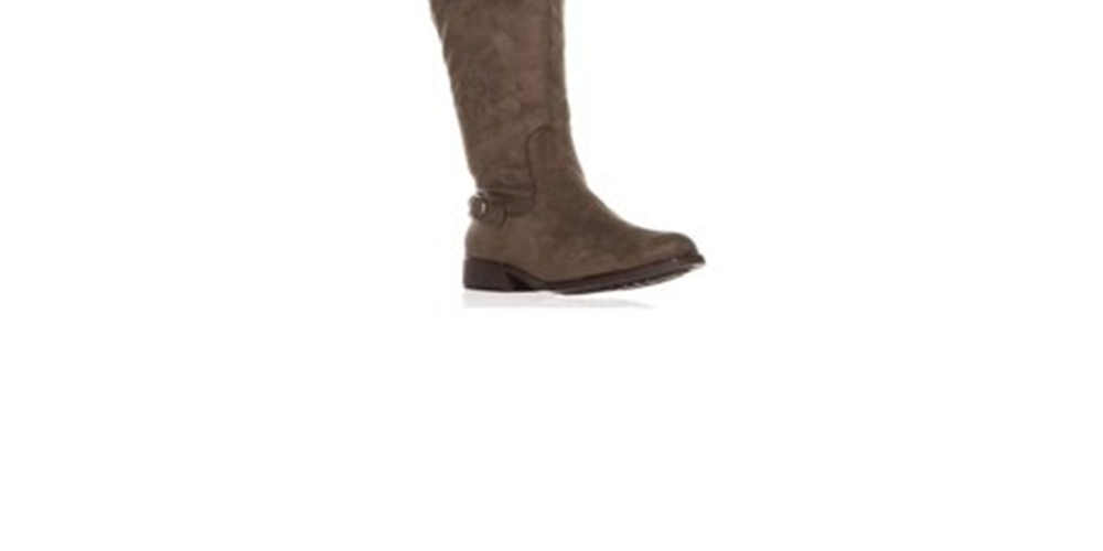 Botas femininas American Rag Adarra com bico fechado acima do joelho, tamanho 11 M, marrom