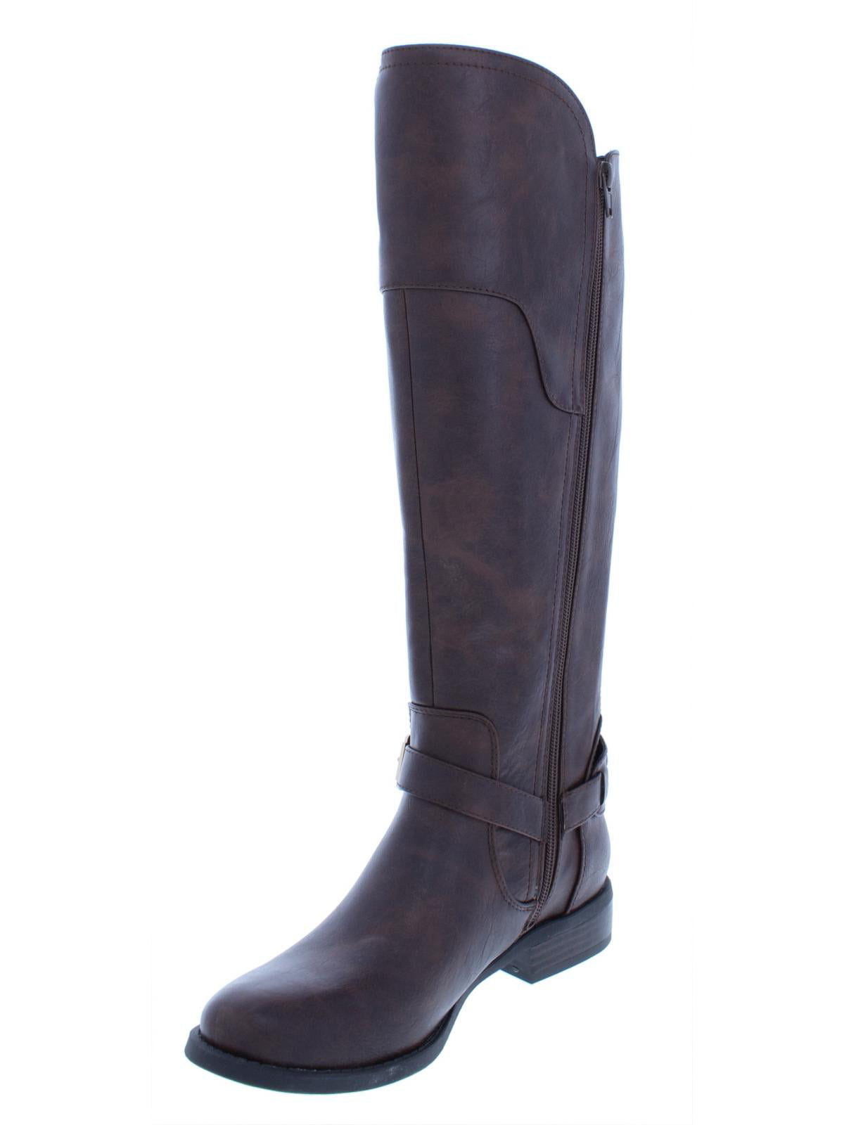 Botas Guss Harson acima do joelho de couro sintético femininas, marrom, tamanho 6 M