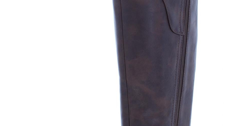 Botas Guss Harson acima do joelho de couro sintético femininas, marrom, tamanho 6 M