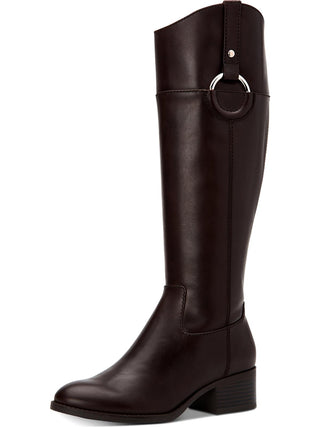 Botas de montaria femininas Alfani Bexleyy de couro até o joelho, marrom, tamanho 5 M