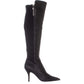 Botas femininas Marc Fisher Thora Leather bico fino acima do joelho, pretas, tamanho 5,5 M