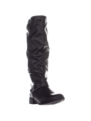 Botas femininas XOXO Minkler de cano alto, pretas, tamanho 11