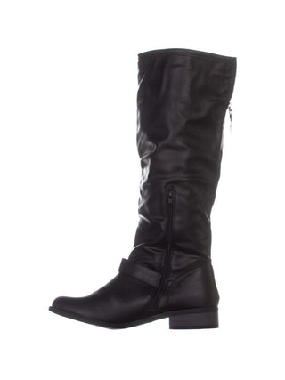 Botas femininas XOXO Minkler de cano alto, pretas, tamanho 11